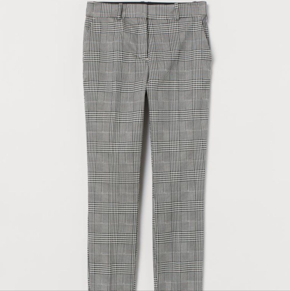 Houndstooth plaid dress pants